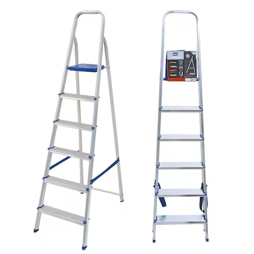 Escada Mor Alumínio 6 Degraus uso doméstico